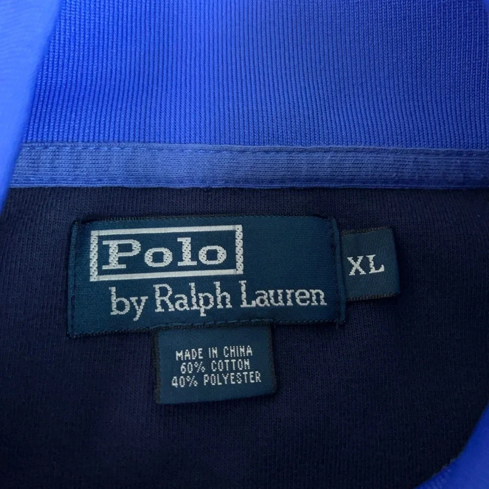 Polo Ralph Lauren Jacket Mens XL Blue Casual Track Full Zip Side Stripe Big Pony